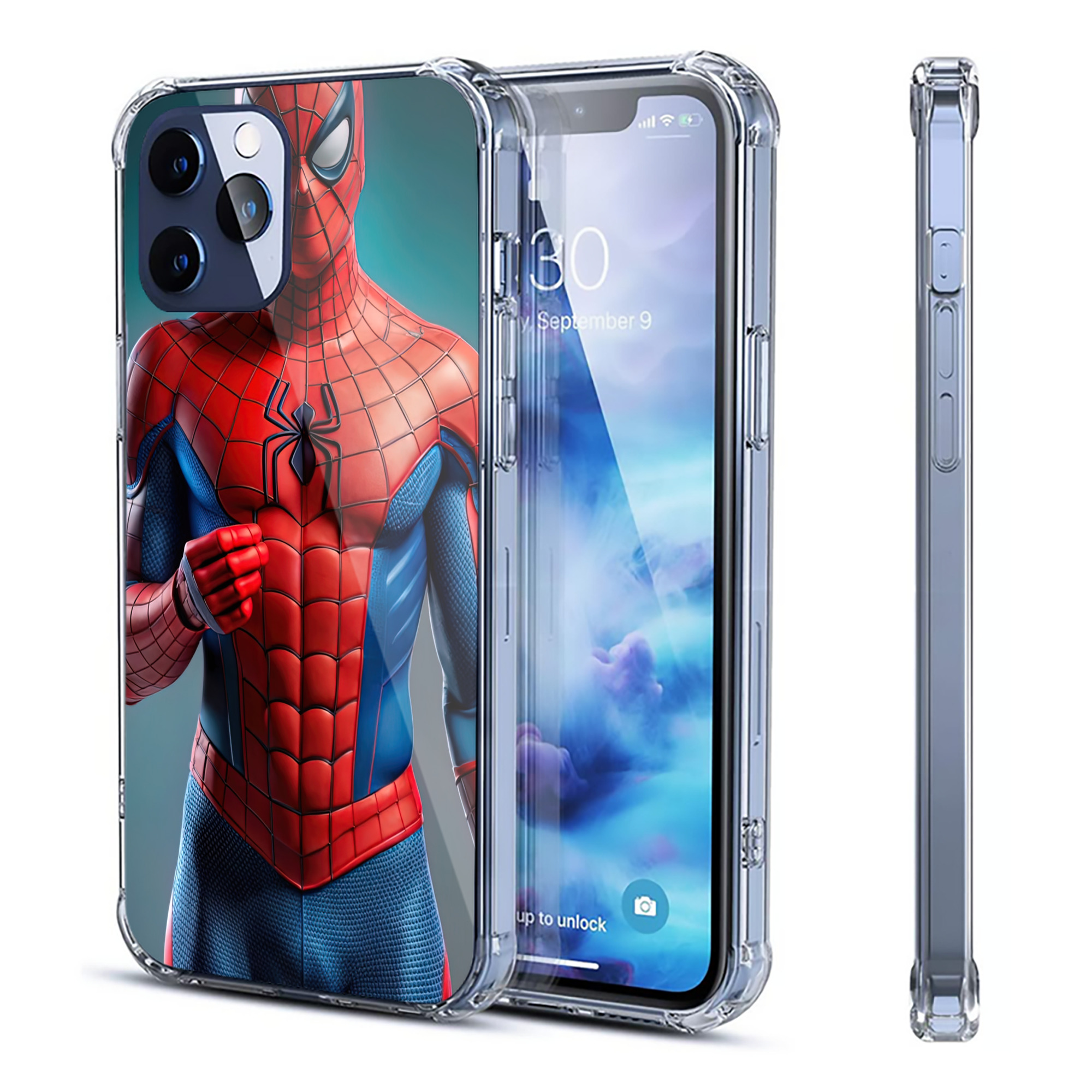 （画像用） Spider Man スパイダーマン 【iPhone 12シリーズ対応】透明スマホケース（クリアソフトケース）